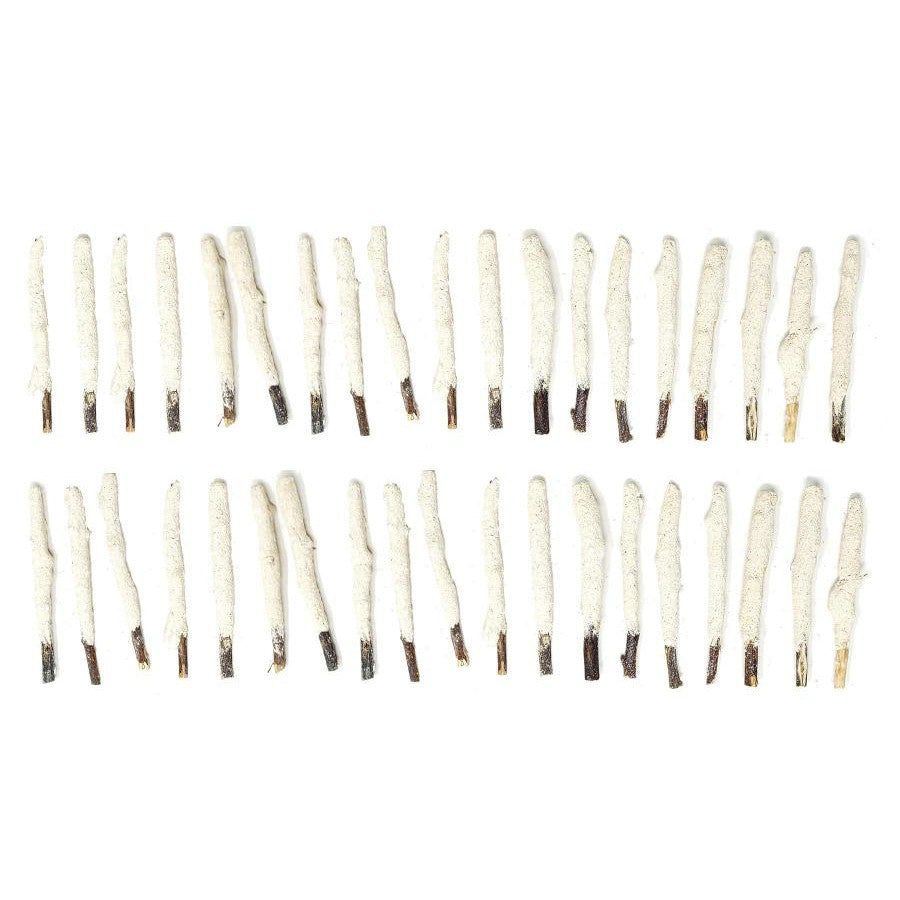 4&quot; White Copal Dipped Natural Sage Tree Branch Sticks (5 Pack), SKU K05-111-NSDIP-WC-D50, UPC 70031…