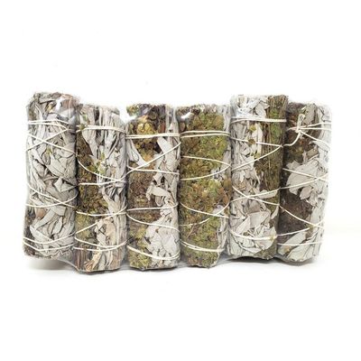 4&quot; Oregano &amp; White Sage Smudge Stick, SKU L01-19-MS1-WSOR-1, UPC 700317378310