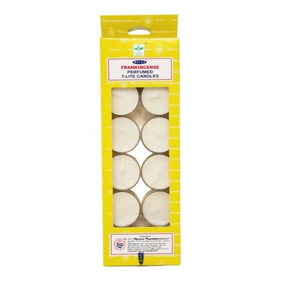 Satya Tealight Candles (12 in Box) - Frankincense, SKU CDL-FITL, UPC 700317303183
