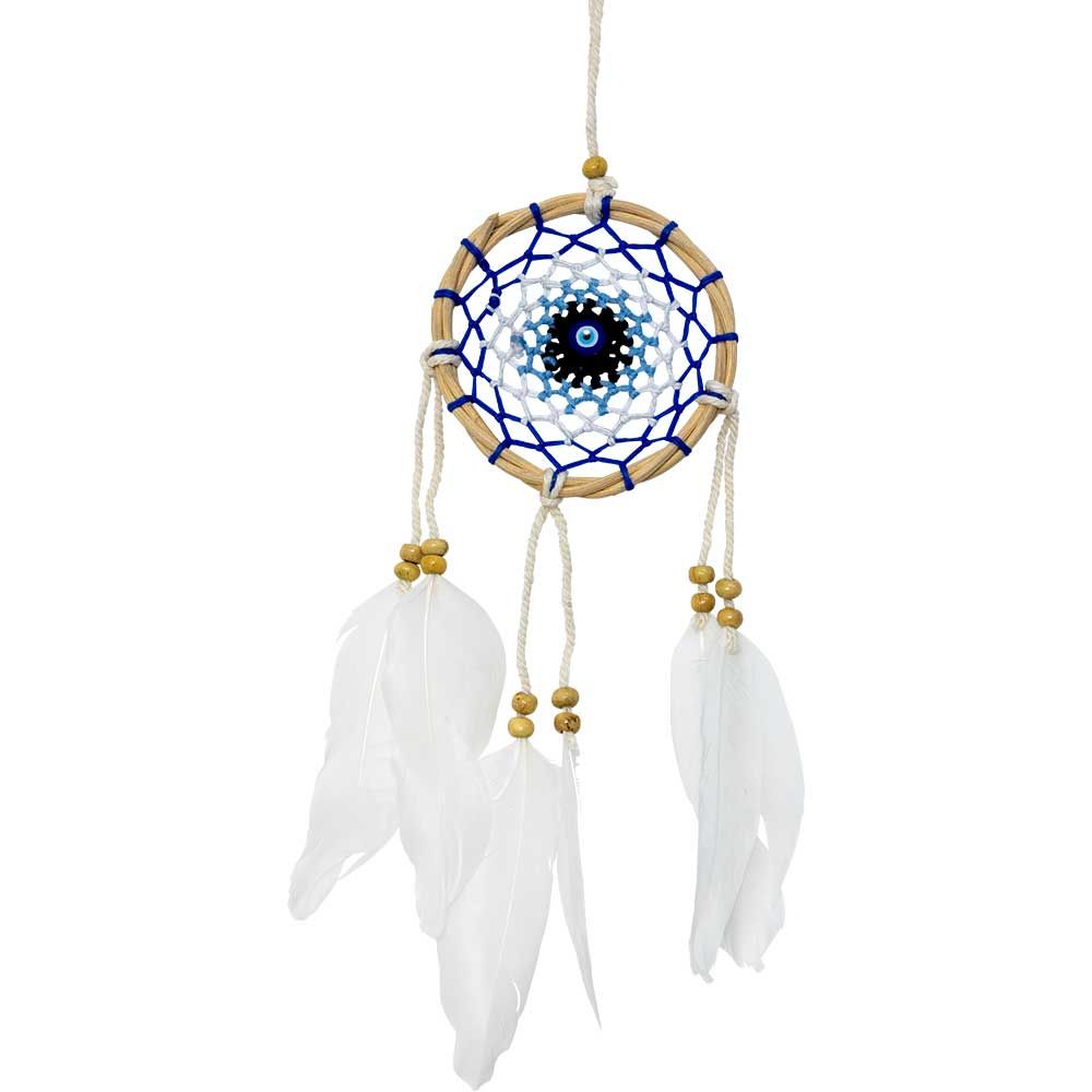 8.5&quot; Twist Wreath Dream Catcher with Woven Evil Eye, SKU KH-30317, UPC 700317389132