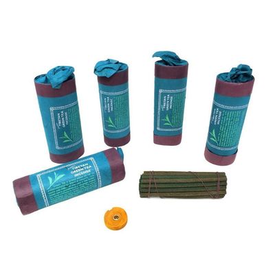 4.5&quot; Tibetan Incense Dhoop - Green Tea (5 Packs of 30 Sticks), SKU I10-11-TI-BINS143, UPC 700317372…