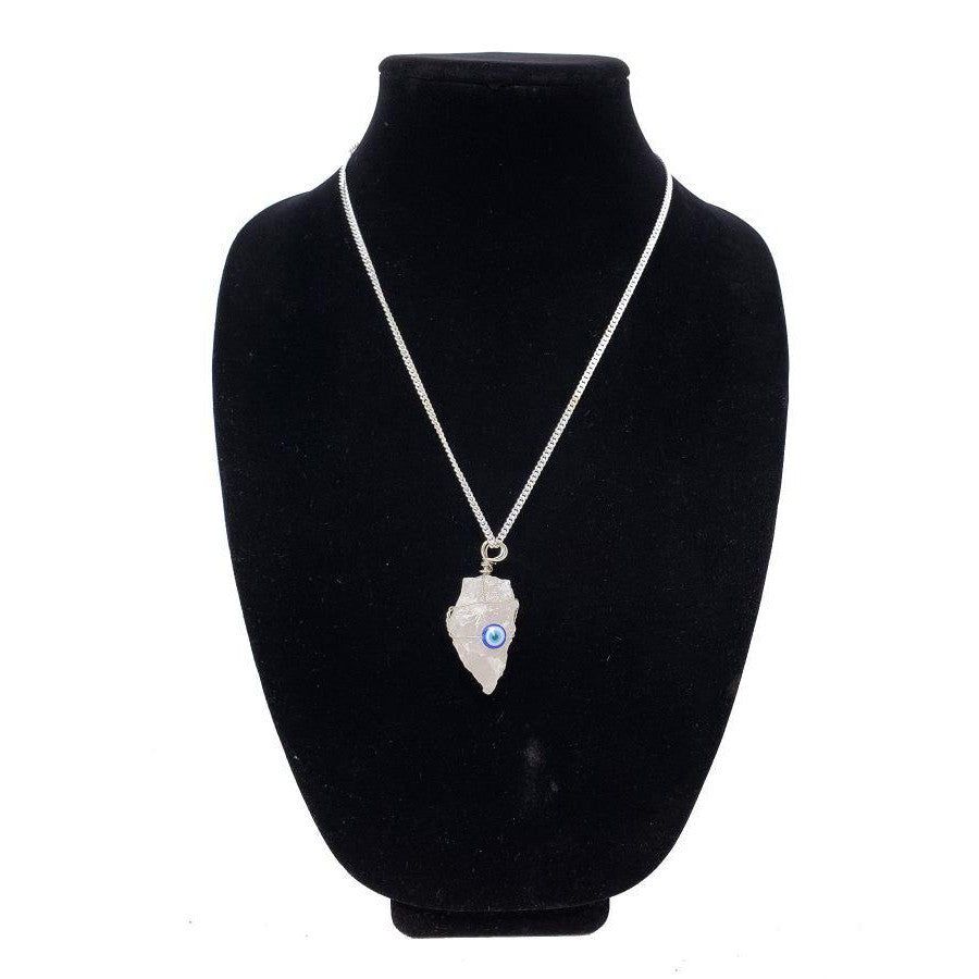 Evil Eye with Rose Quartz Gemstone Pendant, SKU QQ169-P179, UPC 700317384120