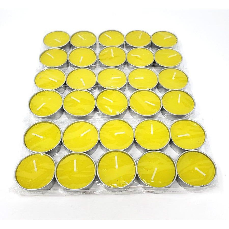 Tealight Candles - Unscented Yellow (Pack of 30), SKU T02-15-TL-30 Yellow, UPC 700317385127