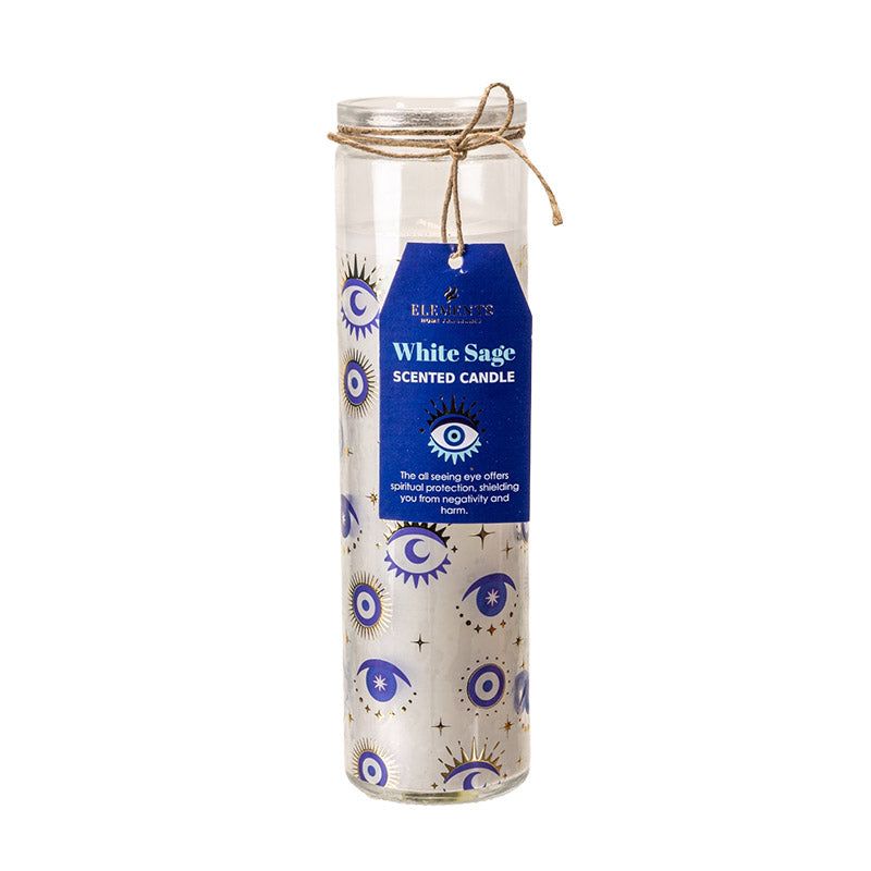 All Seeing Eye White Sage Glass Candle, SKU PG-15444, UPC 700317355908