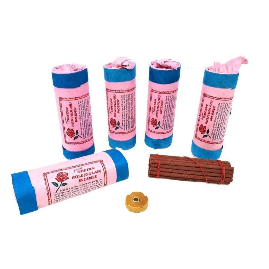 4.5&quot; Tibetan Incense Dhoop - Rose (5 Packs of 30 Sticks), SKU I10-16-TI-BINS148, UPC 700317372813