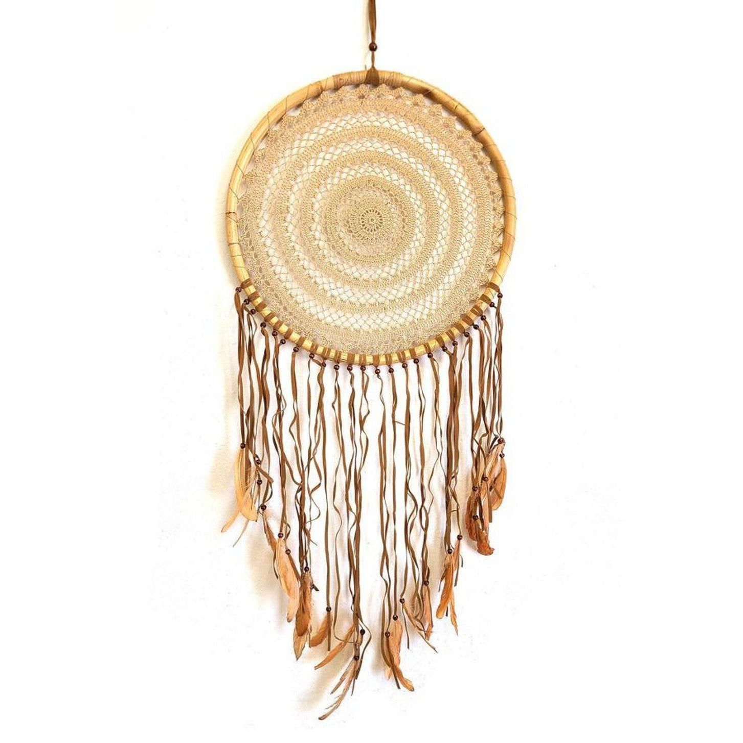 58&quot; Dream Catcher - Brown Crochet Circles, SKU U-DC-CR07, UPC 700317385882