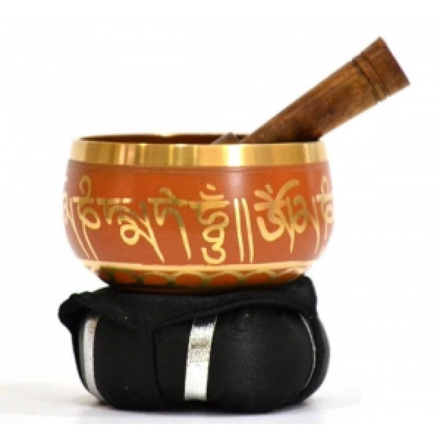 3&quot; Tibetan Singing Bowl with Cushion - Orange, SKU G02-SB3-OR, UPC 700317370987