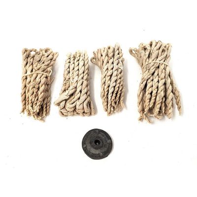 Tibetan Rope Incense with Burner - Natural Ayurvedic (80 Ropes), SKU T04-18-TNAY, UPC 700317385509