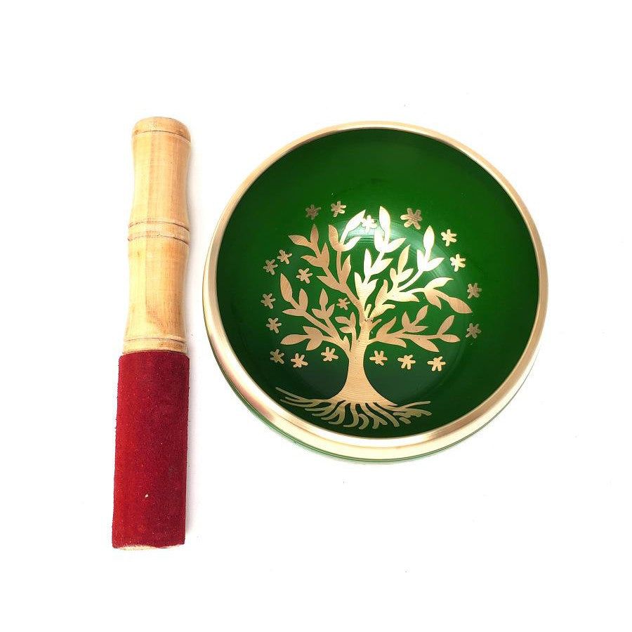 4&quot; Tibetan Singing Bowl with Cushion - Tree of Life, SKU H05-SB4TOL, UPC 700317371052