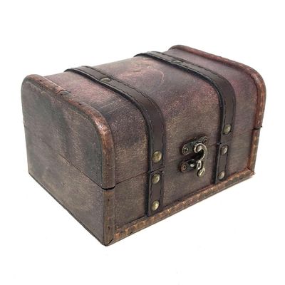 6.25&quot; Antique Wooden Rosewood Chest, SKU A02-01-ABX-02, UPC 700317393214