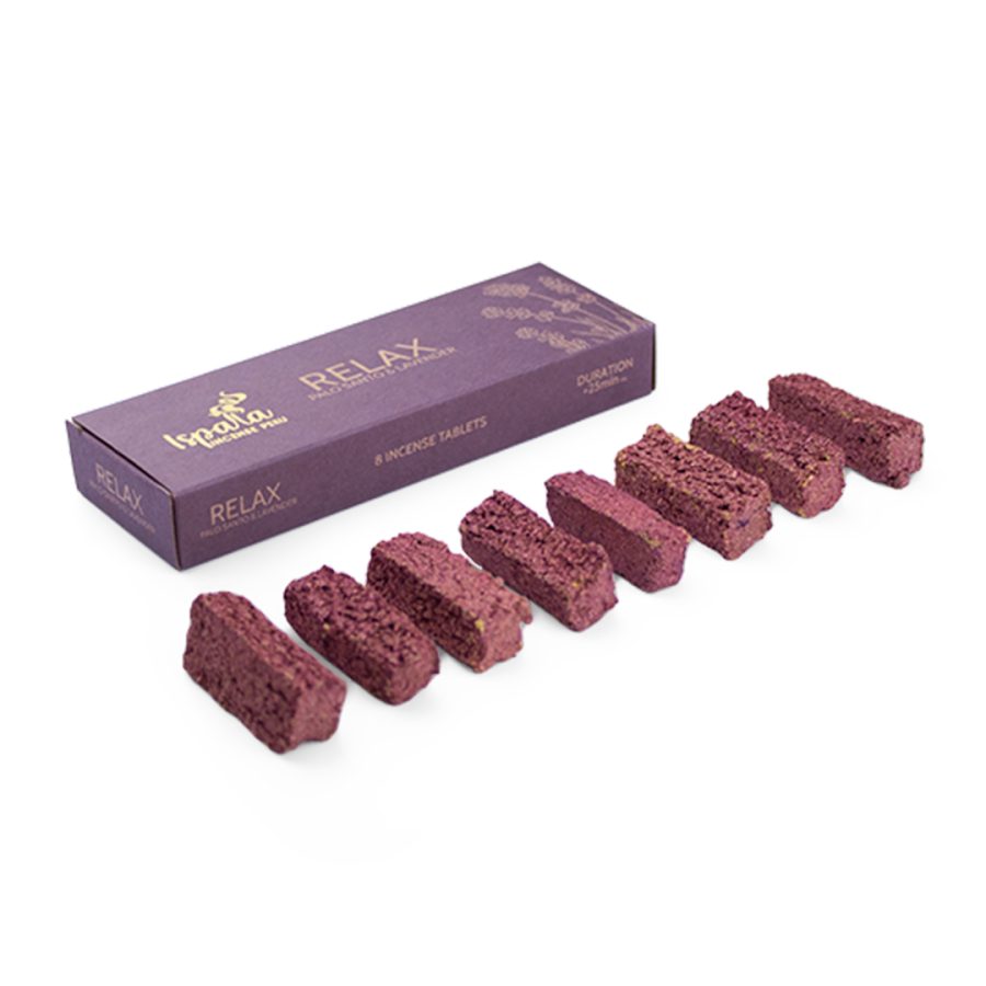 Ispalla - Relax (Palo Santo &amp; Lavender) Incense Tablets (8 Pack), SKU C07-02-IPS-Tab-Relax-1, UPC 7…