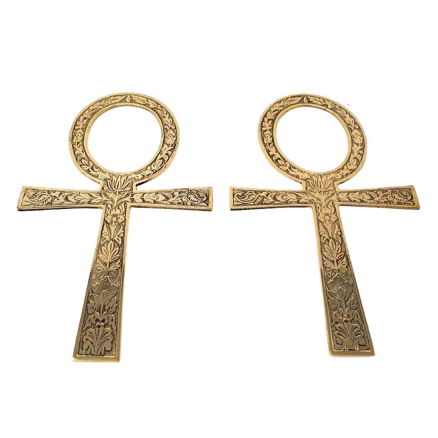 9.75&quot; Ankh Brass Tile, SKU AN10-1, UPC 700317304388