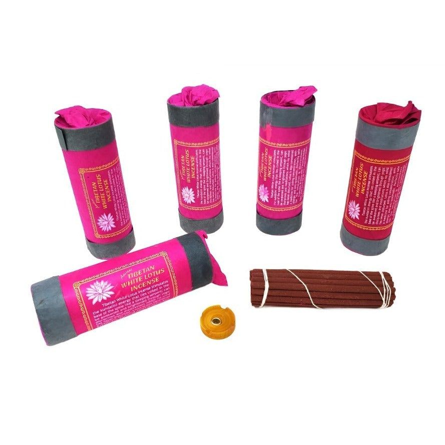 4.5&quot; Tibetan Incense Dhoop - White Lotus (5 Packs of 30 Sticks), SKU I10-07-TI-BINS139, UPC 7003173…