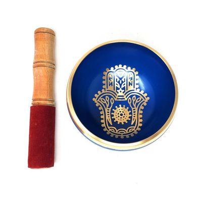 4&quot; Tibetan Singing Bowl with Cushion - Hand of Compassion, SKU H05-SB4HOC, UPC 700317371045