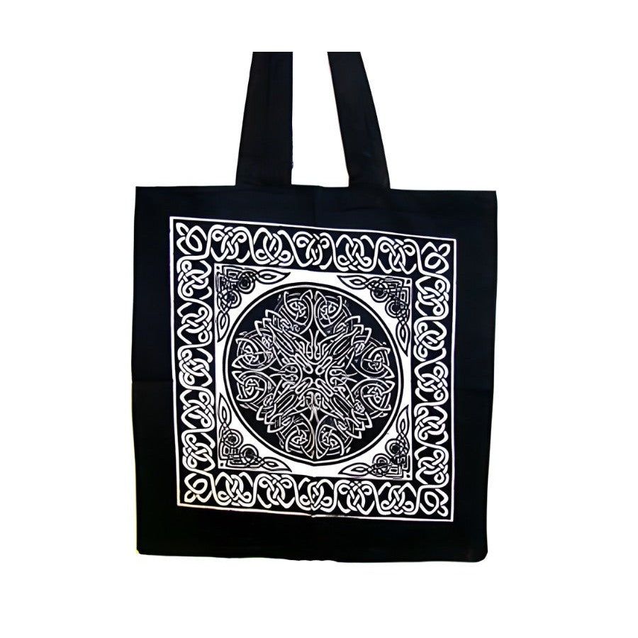 18&quot; x 18&quot; Celtic Knot Mandala Black &amp; White Tote Bag, SKU Z004-SC74-KMW, UPC 700317380337