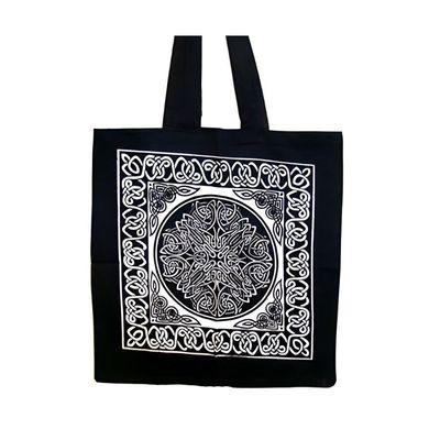 18&quot; x 18&quot; Celtic Knot Mandala Black &amp; White Tote Bag, SKU Z004-SC74-KMW, UPC 700317380337