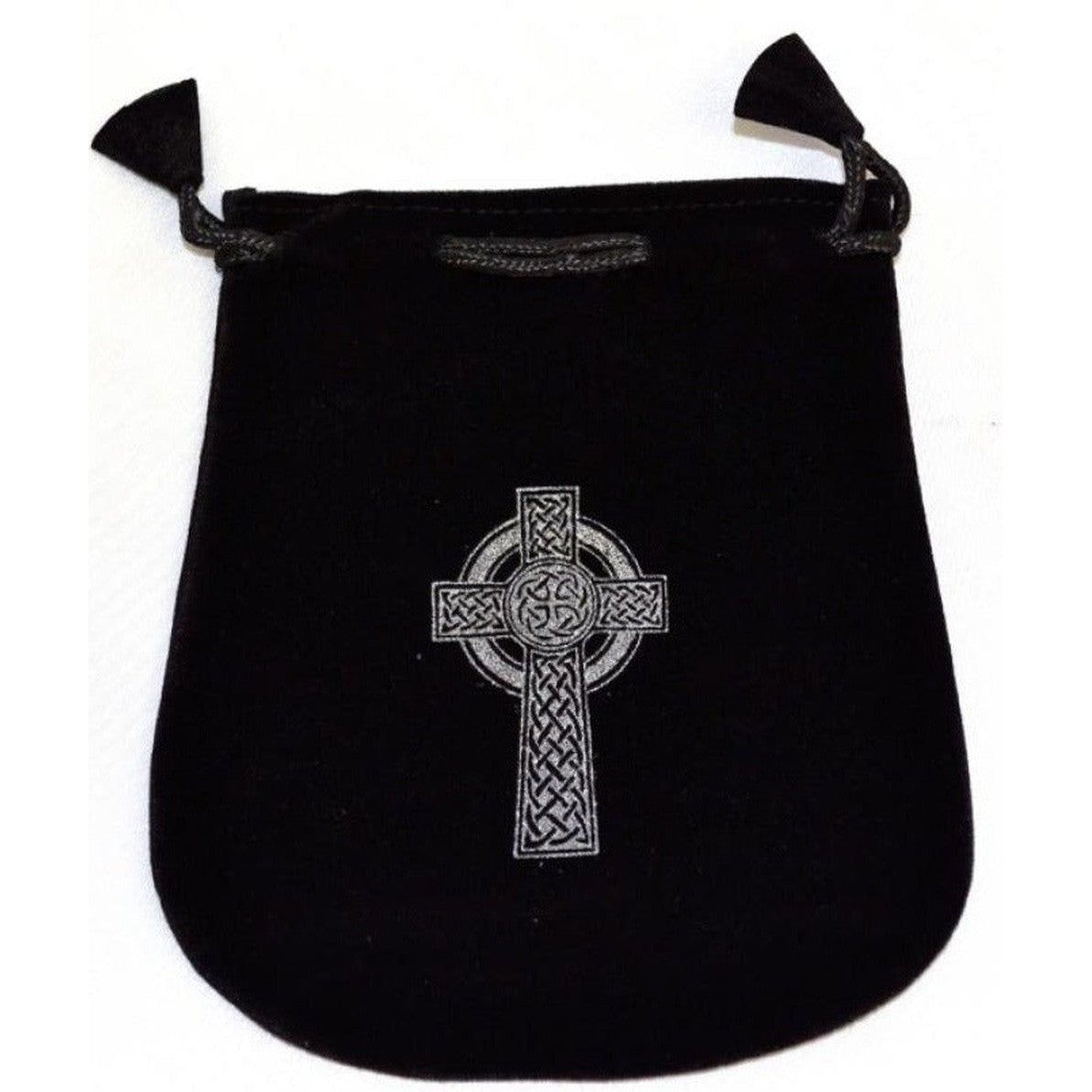 5&quot; x 5&quot; Black Velvet Bag - Celtic Cross, SKU Y022-VBCC, UPC 700317380276
