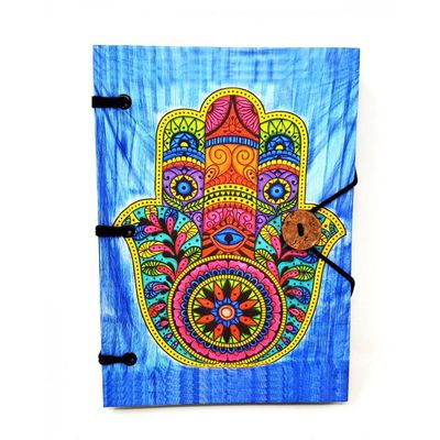 5&quot; x 7&quot; Hardcover Parchment Journal - Hamsa Hand, SKU KB75-HH, UPC 700317302261