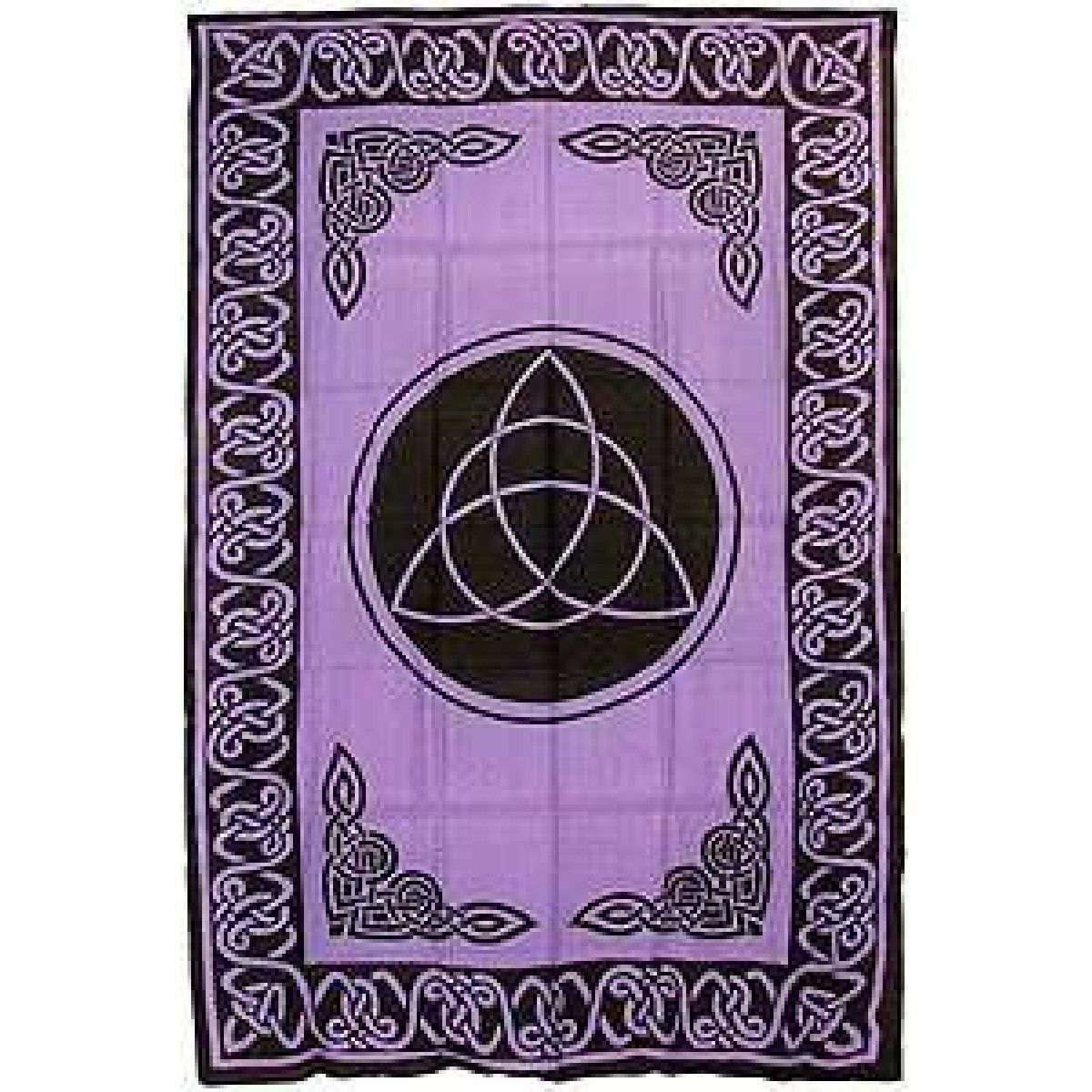 72&quot; x 108&quot; Triquetra Purple &amp; Black Tapestry, SKU X046-CPS-TP, UPC 700317380047