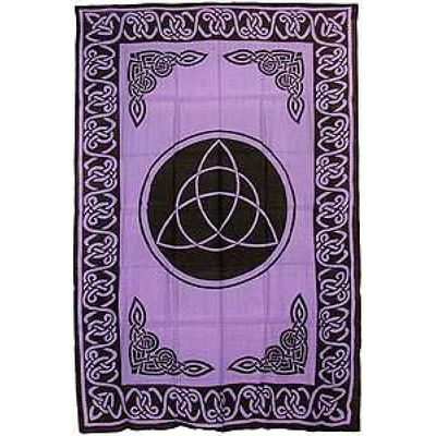 72&quot; x 108&quot; Triquetra Purple &amp; Black Tapestry, SKU X046-CPS-TP, UPC 700317380047