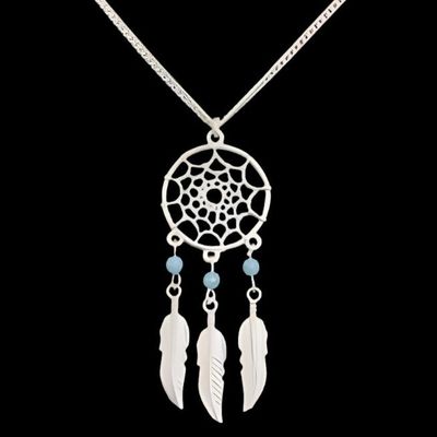 Dream Catcher Silver Metal Necklace, SKU QQ233-Neck-DC, UPC 700317384793