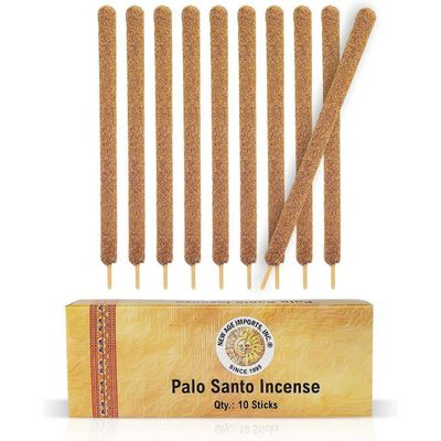 4&quot; 100% Pure Palo Santo Thick Incense Sticks (10 Pack), SKU H04-46-PSI-10, UPC 700317372578