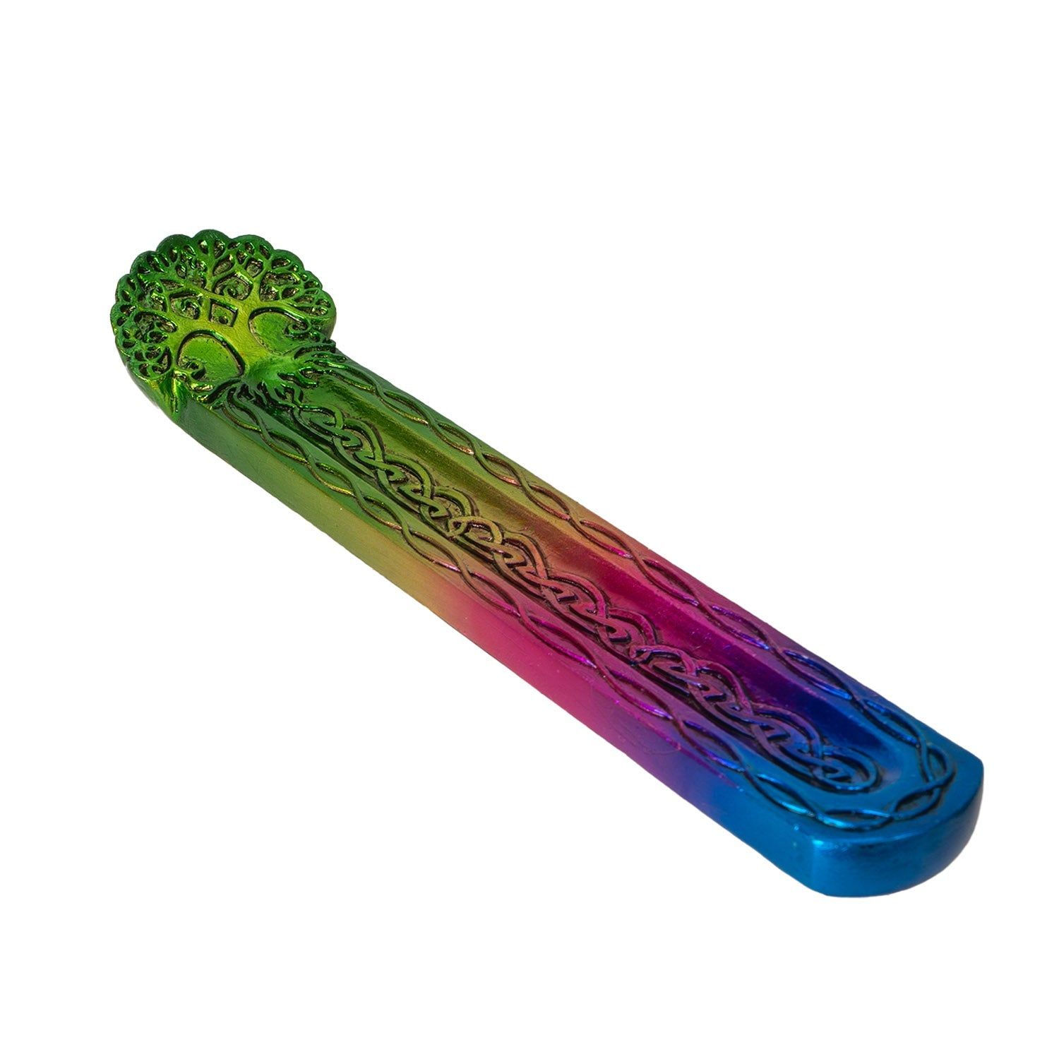 9.8&quot; Tree of Life Rainbow Stick Incense Burner, SKU PG-15998, UPC 700317396086