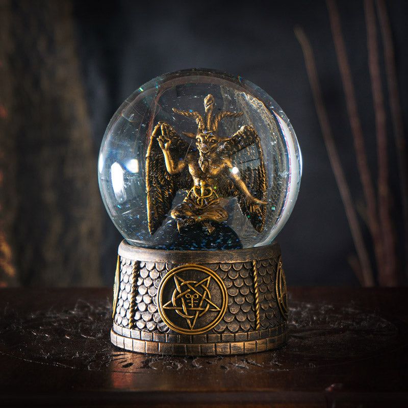 5&quot; Baphomet Water Globe, SKU PG-15536, UPC 700317311737