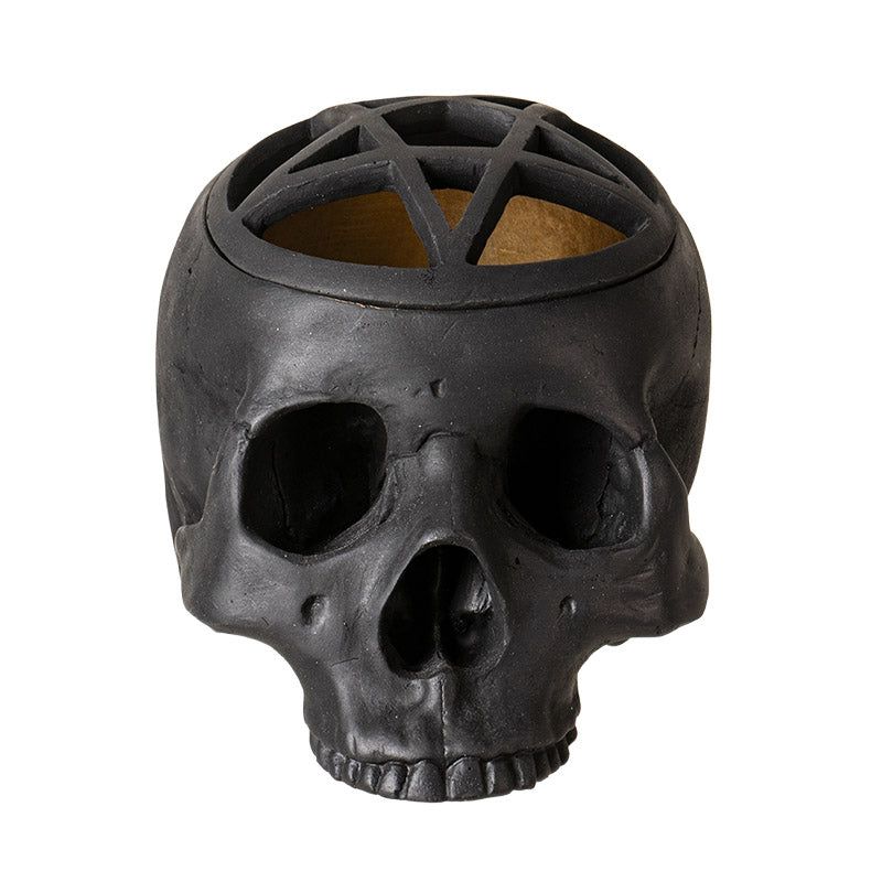 6.5&quot; Pentagram Skull Statue, SKU PG-15801, UPC 700317369752
