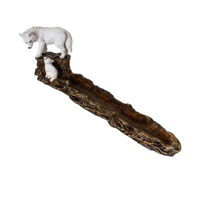 11.2 Wolf and Pup Stick Incense Burner, SKU PG-15995, UPC 700317395454