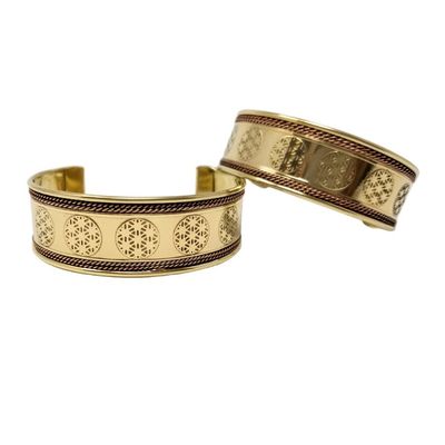 Copper &amp; Brass Bracelet - Flower of Life, SKU H01-30-111FL-1, UPC 700317379133