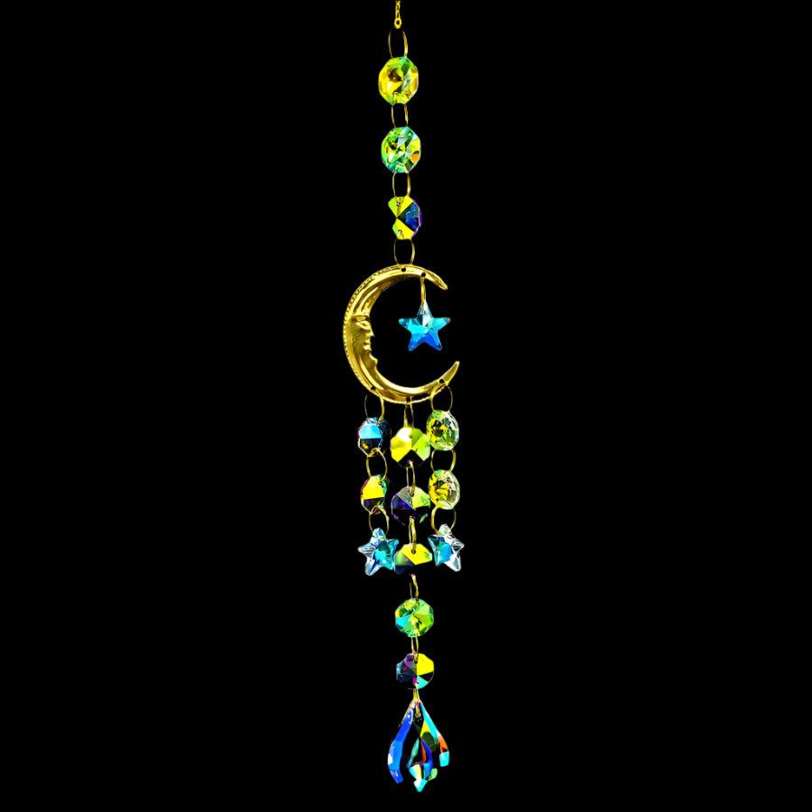 18&quot; Sun Catcher - Crescent Moon with Star, SKU SCWH-28, UPC 700317417460