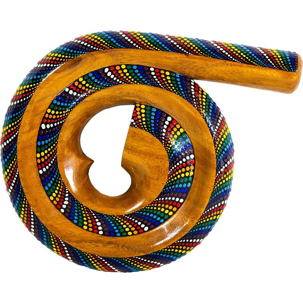 13&quot; Hand Painted Wood Curved Didgeridoo - Chakra, SKU KH-31285, UPC 700317390152