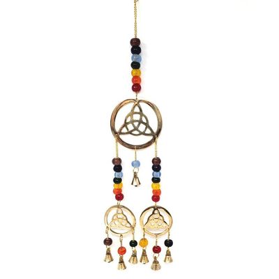 16&quot; Triquetra Brass Wind Chime, SKU 7552, UPC 700317303404
