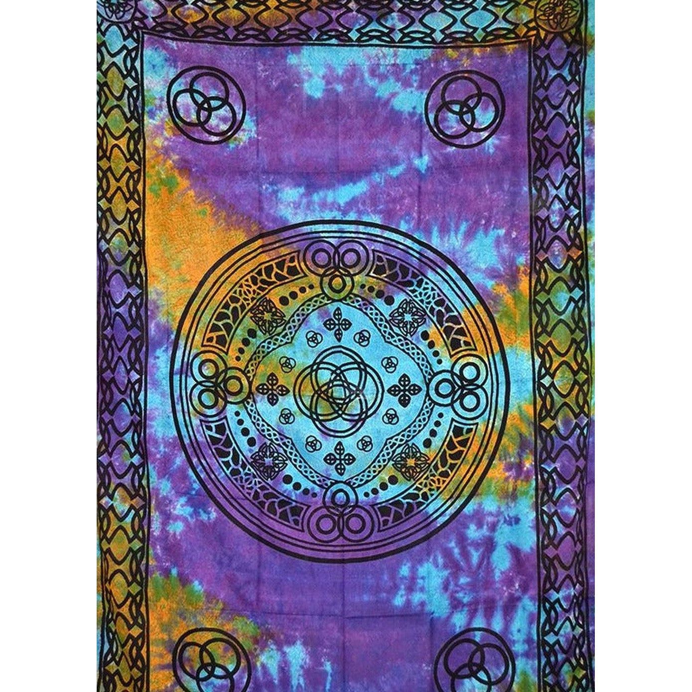 72&quot; x 108&quot; New Mandala Tie Dye Tapestry, SKU X041-CPS-NM, UPC 700317379904