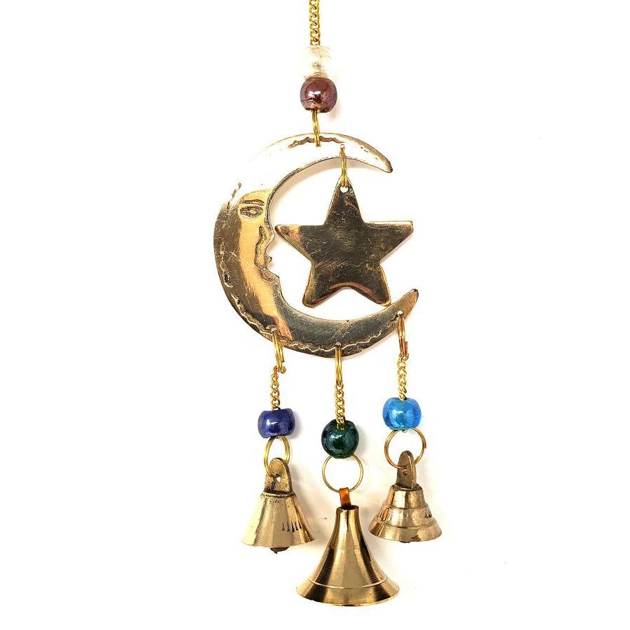 9&quot; Star and Moon Wind Chime with Beads, SKU 7513, UPC 700317304678