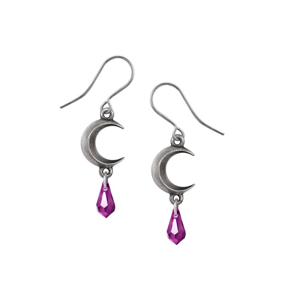 Moon Crystal Earrings - Purple, SKU AL-E477B, UPC