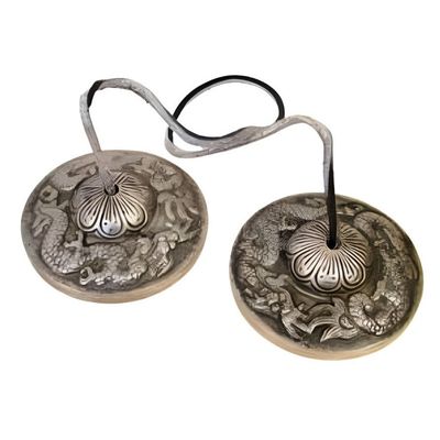 3&quot; Tibetan Tingshas / Cymbals - Dragon, SKU H03-54-92, UPC 700317385554