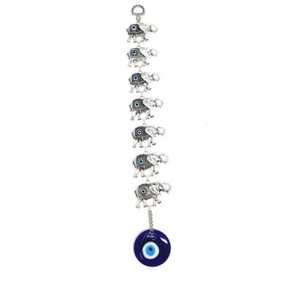 14&quot; Evil Eye Talisman - Multi Elephant with Evil Eye, SKU QQ085-TKE-05, UPC 700317384632
