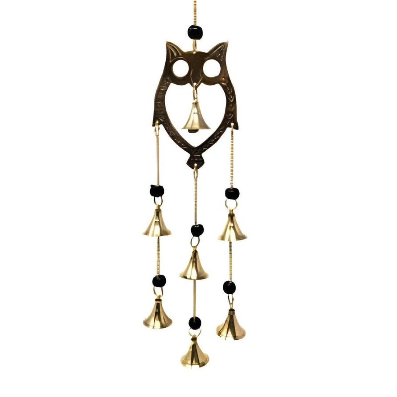 16&quot; Owl Brass Wind Chime, SKU F04-095-7536, UPC 700317377948
