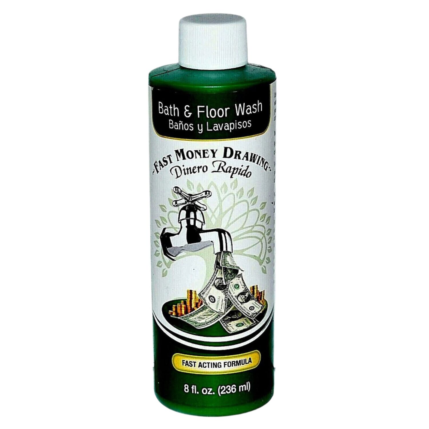 8 oz Aura Bath &amp; Floor Wash - Fast Money Drawing (Dinero Rapido), SKU RM-488234, UPC 700317365570