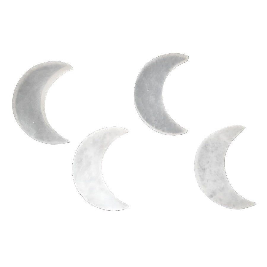 3&quot; Selenite Charging Plate / Altar Tile - Crescent Moon, SKU L03-49-SEL-Moon-3-1, UPC 700317383062
