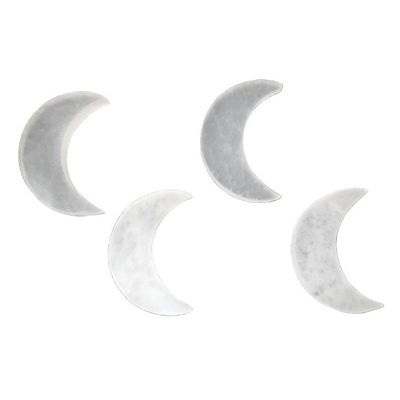 3&quot; Selenite Charging Plate / Altar Tile - Crescent Moon, SKU L03-49-SEL-Moon-3-1, UPC 700317383062