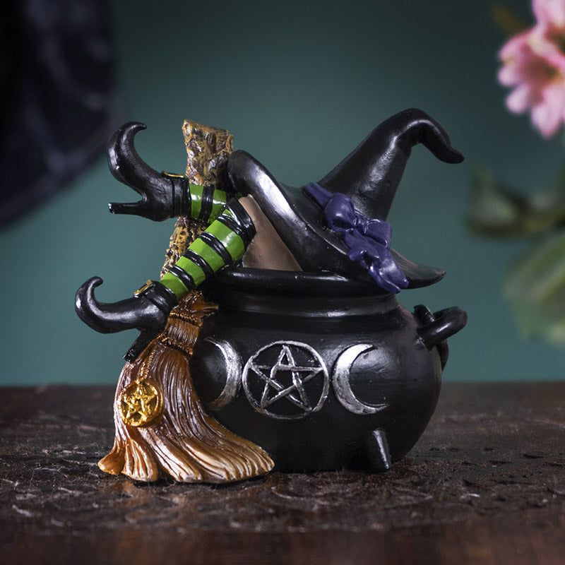 Witch in Cauldron Statue, SKU PG-15417, UPC 700317310754