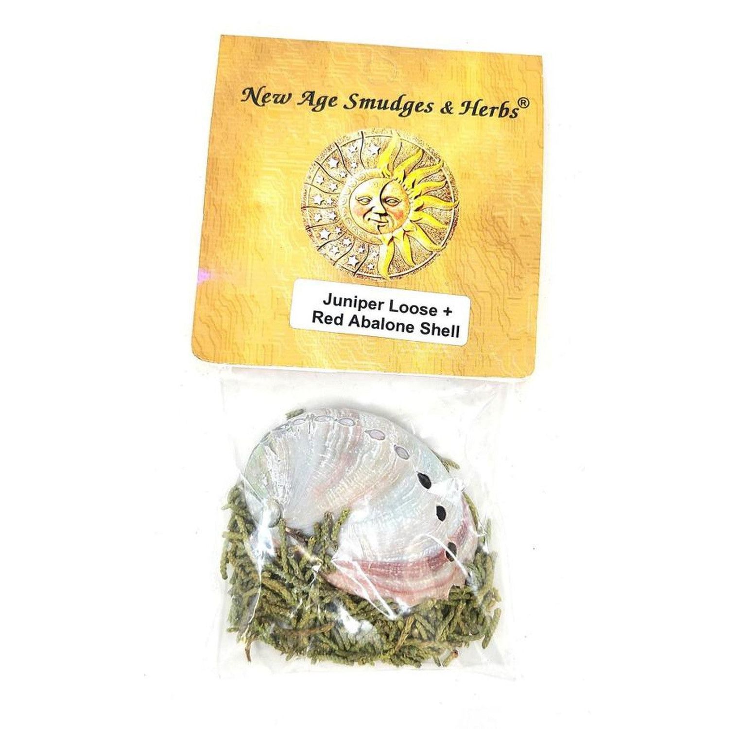 Juniper Loose with Red Abalone Shell, SKU N02-20-JCAB, UPC 700317378099