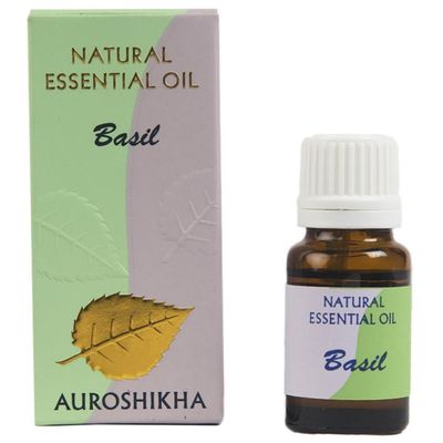 10 ml Auroshikha Essential Oil - Basil, SKU H06-106-AO-BA, UPC 700317395836