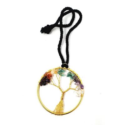 6&quot; Tree of Life Gemstone Chakra Hanging Decor, SKU S08-67-WH-Q, UPC 700317385639