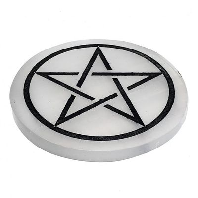 3&quot; Selenite Altar Tile - Pentagram, SKU COAST-WP, UPC 700317302025