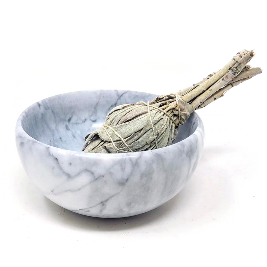 4&quot; White Marble Bowl Burner, SKU ST5W, UPC 700317304241