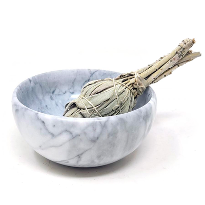 4&quot; White Marble Bowl Burner, SKU ST5W, UPC 700317304241